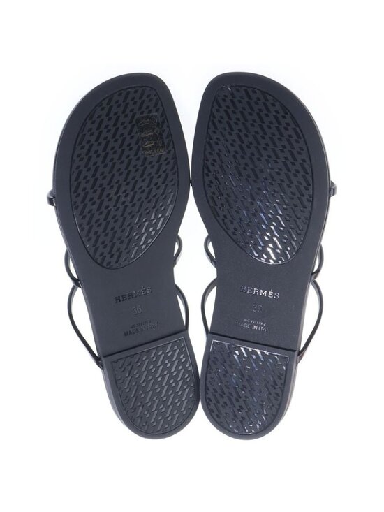 madforbag_ (Luxury Sourcing Globally) | Hermès Mykonos  Hermes Mykonos Chaine D\'ancre Rubber Flat Sandals Black